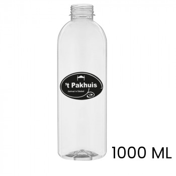 Sap & smoothie fles, bedrukt, rond, 1.000 ml