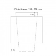 Drinkbeker, semi-transparant, 500 ml