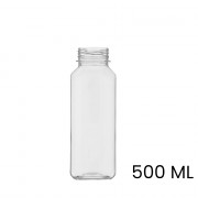 Sap & smoothie fles met dop, vierkant, 500 ml