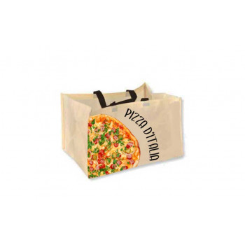 Pizza draagtas non woven, 100 gsm, bodem- en zijvouw