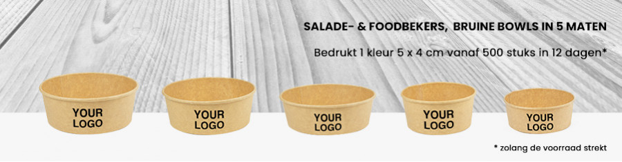 Salade- & Foodbeker 1 kleur bedrukt v.a 500 stuks, 12 dagen