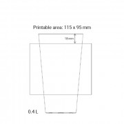 Drinkbeker, semi-transparant, 400 ml