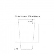 Drinkbeker, semi-transparant, 300 ml