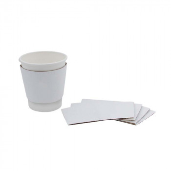 Cup sleeve 8oz, wit kraft