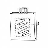 Draagtas papier, 26 x 14 x 30 cm, kraft wit, 2 zijden bedrukt